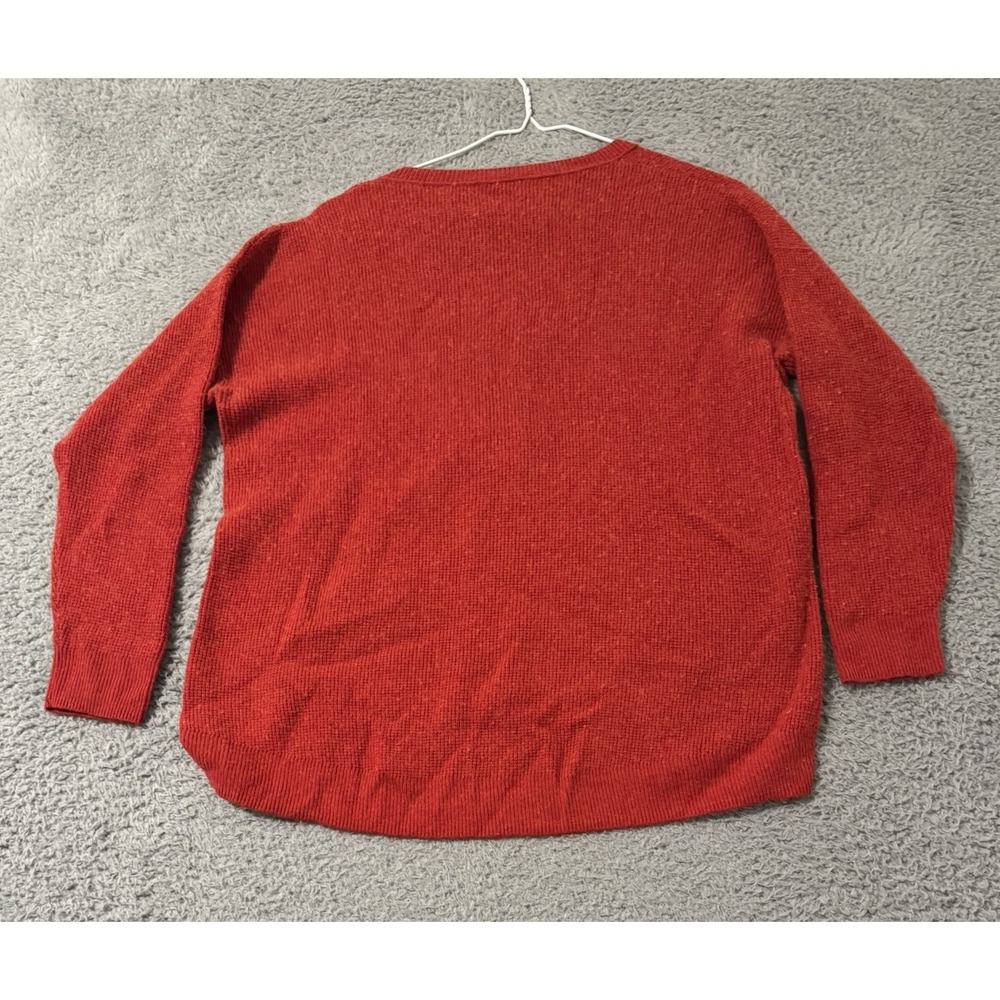 Madewell Women's Asherton Wool Red Waffle Knit Thermal Henley Sweater Size Small - Picture 8 of 9